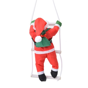 40cm Santa Claus climbing rope ladder plush ornament for festive Christmas home decoration