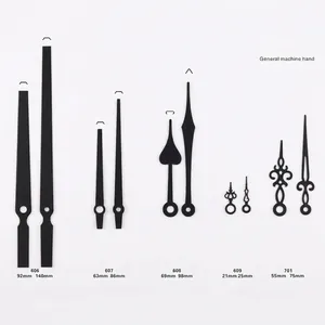 Juego de manecillas de reloj de metal negro minimalistas y decorativas en cinco tamaños