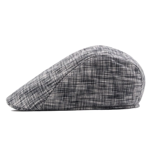 Classic striped cotton beret cap for men and women with vintage newsboy hat design