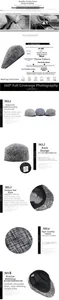 Close-up of grey striped cotton flat cap with breathable mesh lining and adjustable strap
