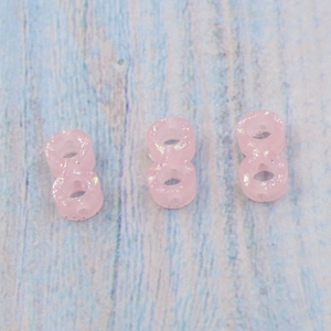 Pink synthetic opal infinite beads with glitter for DIY jewelry making accessories