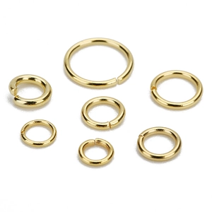 Golden stainless steel open jump rings in various sizes for DIY jewelry making accessories