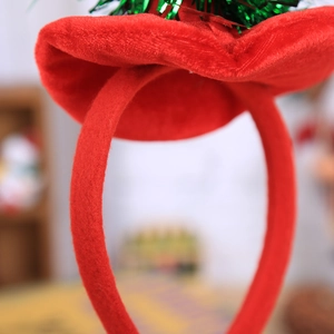 Serre-tête de Noël en velours rouge et paillettes vertes pour tenue de fête festive