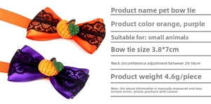 Details von Halloween Haustierfliegen Set mit Kürbis Anhänger und Größenangaben Tabelle