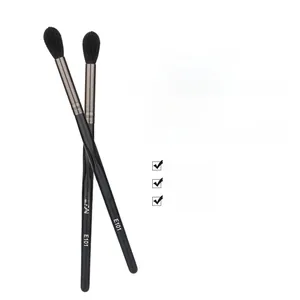 Detail of E101 nose contour brush with soft goat hair bristles and matte black handle