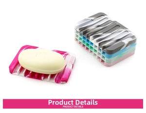 Detail view of marble patterned silicone soap dish with drainage grid and oval soap
