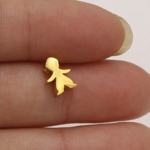 Polished gold stainless steel girl charm for DIY jewelry bracelets with 1.8mm hole