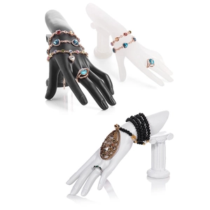 Premium resin hand model display stand for rings and bracelets with vintage gemstone jewelry