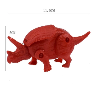 Red Triceratops dinosaur egg toy transformer robot showing 11.5cm length dimensions