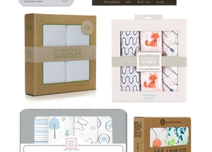 Lot de 3 langes en mousseline de coton bio doux avec divers motifs pour bébés