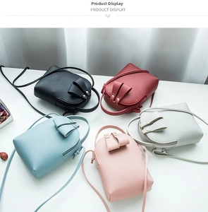 Mini PU leather crossbody phone bags in five colors with decorative bow detail