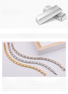 Detailed technical specs of 316L titanium steel magnetic bracelets in gold and silver finish