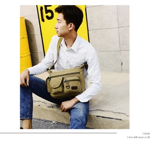 Detailed view of heavy-duty canvas messenger bag with adjustable strap for urban utility