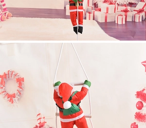 Detail of 40cm Santa Claus climbing rope doll for Christmas home decoration