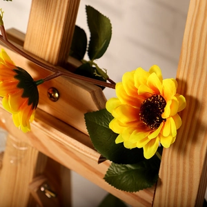 Artificial sunflower garland with realistic yellow flowers for home and wedding decor
