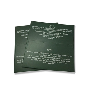 Polishing cloth for silver and gold jewelry in double-layered green packaging envelopes