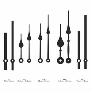 Surtido de manecillas de reloj en metal negro de varios tamaños y estilos clásicos