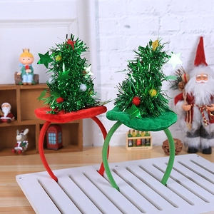Serre-tête Sapin de Noël Accessoires Cheveux Fête Style Dessin Animé Bandeau en Tissu pour Décoration de Noël