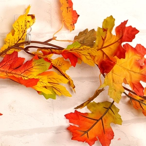 Guirlande d'érable artificielle aux couleurs d'automne pour décoration de Thanksgiving