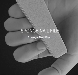 Macro shot of professional sponge nail file for shaping and polishing nail edges