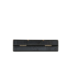 Elegant rectangular marble pattern clutch with luxury gold-tone metal hinges for women