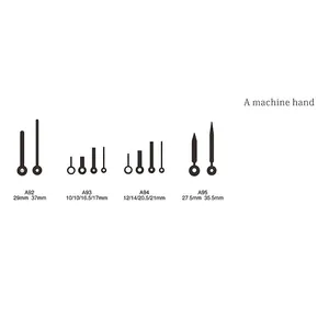 Tabla de tallas de manecillas de reloj de cuarzo en aluminio negro modelos A92 a A95