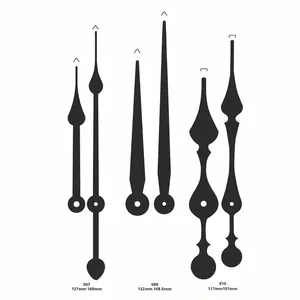 Set di lancette per orologio al quarzo in alluminio nero con bussole in rame e stili