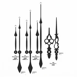 Manecillas de reloj de aluminio negro con casquillo de cobre, longitudes 91mm-450mm para DIY