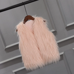 Gilet in ecopelliccia rosa per bambine, morbido capospalla invernale per bambini su gruccia