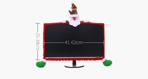 Detail view of 3D Santa Claus monitor cover with size dimensions 41-62cm wide
