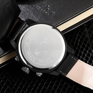 Close-up of KIVI waterproof watch stainless steel back with engraved brand logo
