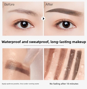 Waterproof eyebrow powder test showing high pigment payoff and sweat-resistant results