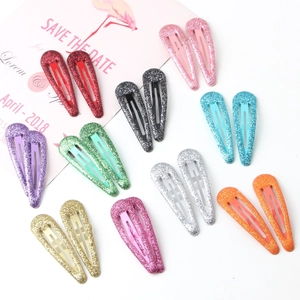 Lot de 20 barrettes à cheveux pailletées colorées pour enfants aux reflets métalliques