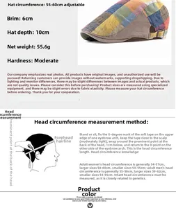 Size guide for plaid newsboy hat with adjustable metal buckle and measurement details
