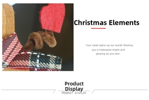 Detailed view of Christmas cutlery holder with festive red heart and plaid bow decoration