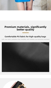 Détail d'un sac à main noir en cuir PU souple avec texture litchi et chaîne en métal doré