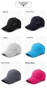 Close-up of laser-cut breathable mesh fabric on sport baseball caps in six colors