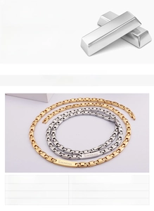 Detail of 18K gold plated stainless steel flat chain with Bercean engraved clasp