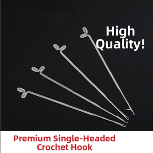 Detailed close-up of four stainless steel single-head latch hooks with curved metal handles