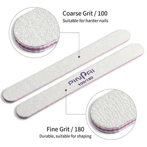 Double-sided half-moon nail file 100/180 grit for shaping and buffing natural or gel nails