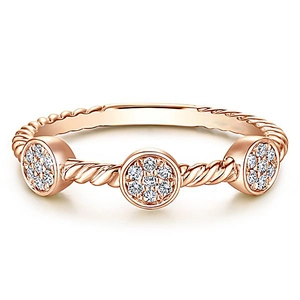 Twisted Rope Band Ring Copper Zircon Round Cluster Elegant Simple Fashion Jewelry For Women Rose Gold Silver Tone