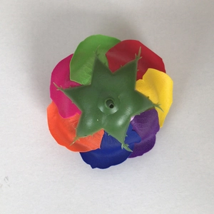 Detailed top view of multi-colored soap rose heads for DIY gift boxes and bouquets