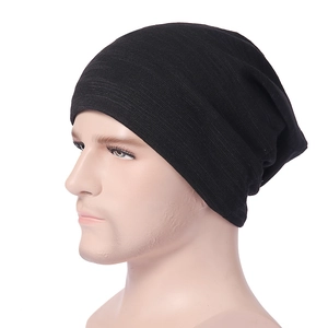 Bonnet en maille noire pour homme, protection des oreilles pour le vélo et l'extérieur