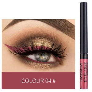 Waterproof colorful liquid eyeliner pen, long-lasting matte eye makeup tool for women.