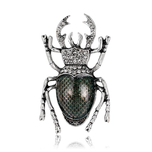 Vintage Beetle Brooch Alloy Enamel Rhinestone Insect Pin Jewelry For Women Fashion Luxury Accessory