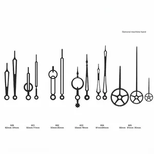 Guía de tallas para varias manecillas de reloj en aluminio negro de estilo moderno