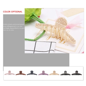 Sparkling crystal shark hair claw clip in seven colors for elegant women's hairstyling