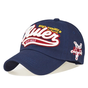 Detailed 3D embroidery showing Rules 1923 and High Quality text on a navy cotton cap