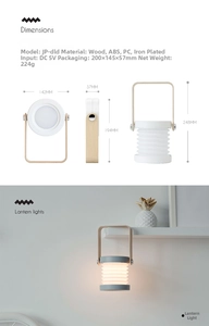 Macro view of adjustable wooden handle and lantern dimensions for bedside reading lamp
