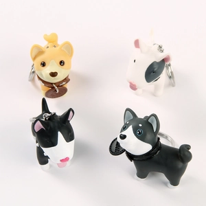 Puppy Dog Keychain Vinyl Cartoon Animal Bag Charm Bull Terrier Shiba Inu Husky 3D Pendant Gift For Friends Decor